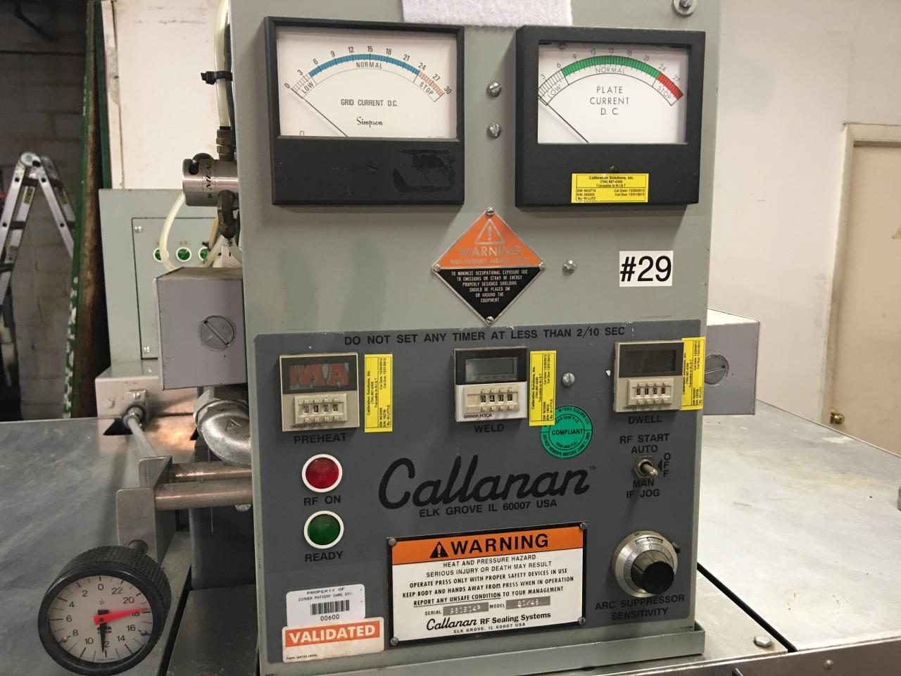 Lot #43: Callanan Rf Sealing Machine 125SB - WireBids